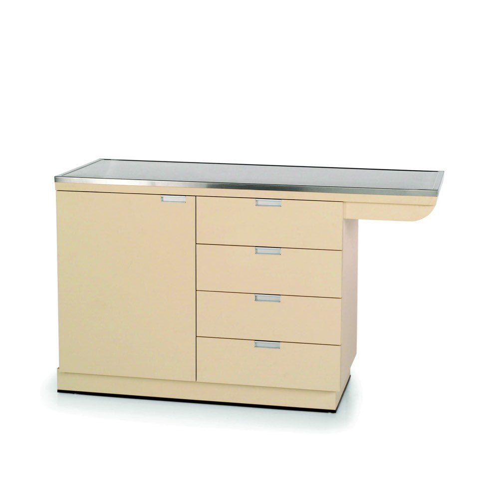 VetLine 58 Inch Cabinet Base Exam Table with Knee Space and Stainless Steel Top