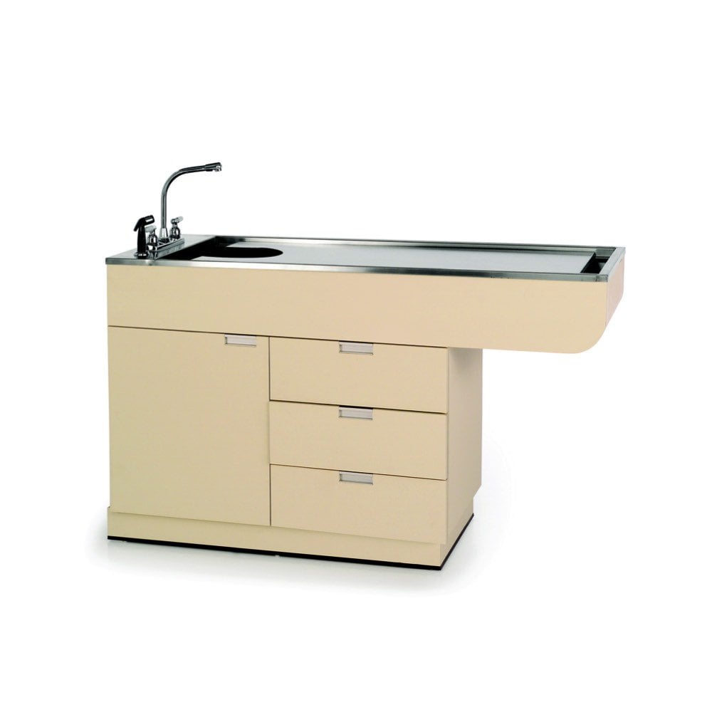 VetLine 60 Inch Cabinet Wet Table w/ 3 Drawers & Prep Rack