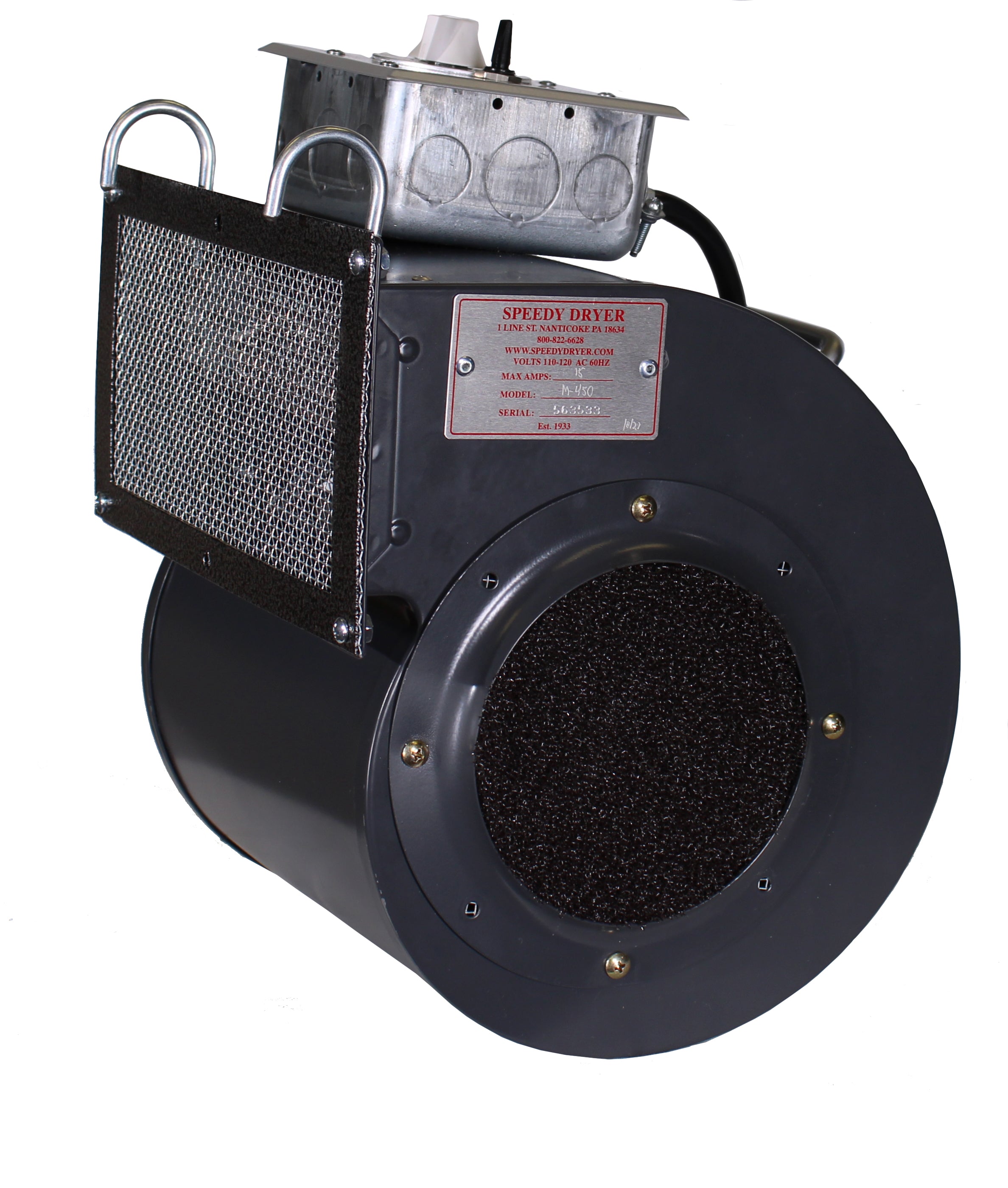 M-450 Wide Mouth Cage Dryer with 2 Year Warranty